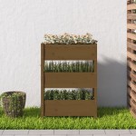 vidaXL Jardinieră, maro miere, 77 x 25 x 104,5 cm, lemn masiv de pin