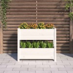 vidaXL Jardinieră, alb, 77x25x66 cm, lemn masiv de pin