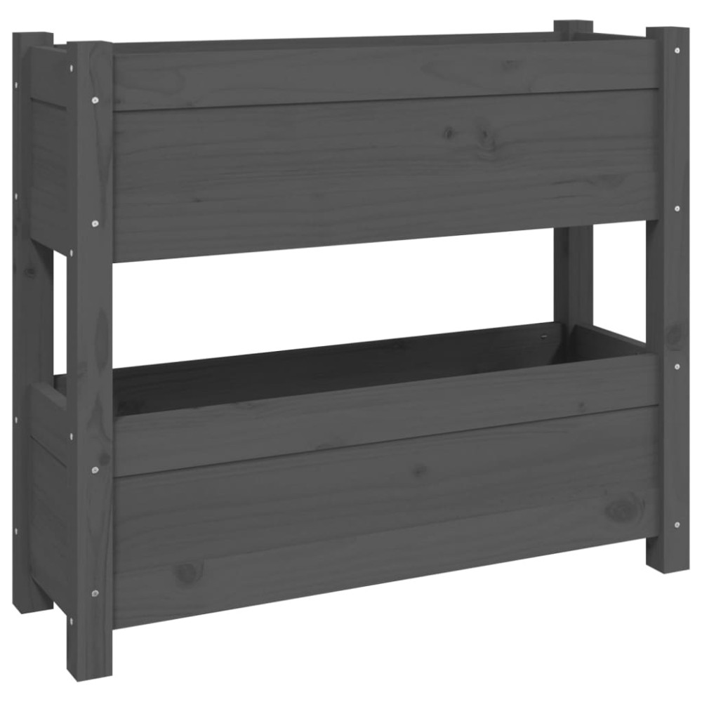 vidaXL Jardinieră, gri, 77x25x66 cm, lemn masiv de pin