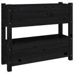 vidaXL Jardinieră, negru, 77x25x66 cm, lemn masiv de pin
