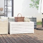vidaXL Ladă depozitare grădină, alb, 101x50,5x46,5cm, lemn masiv pin vidaXL Ladă depozitare grădină, alb, 101x50,5x46,5cm, lemn masiv pin