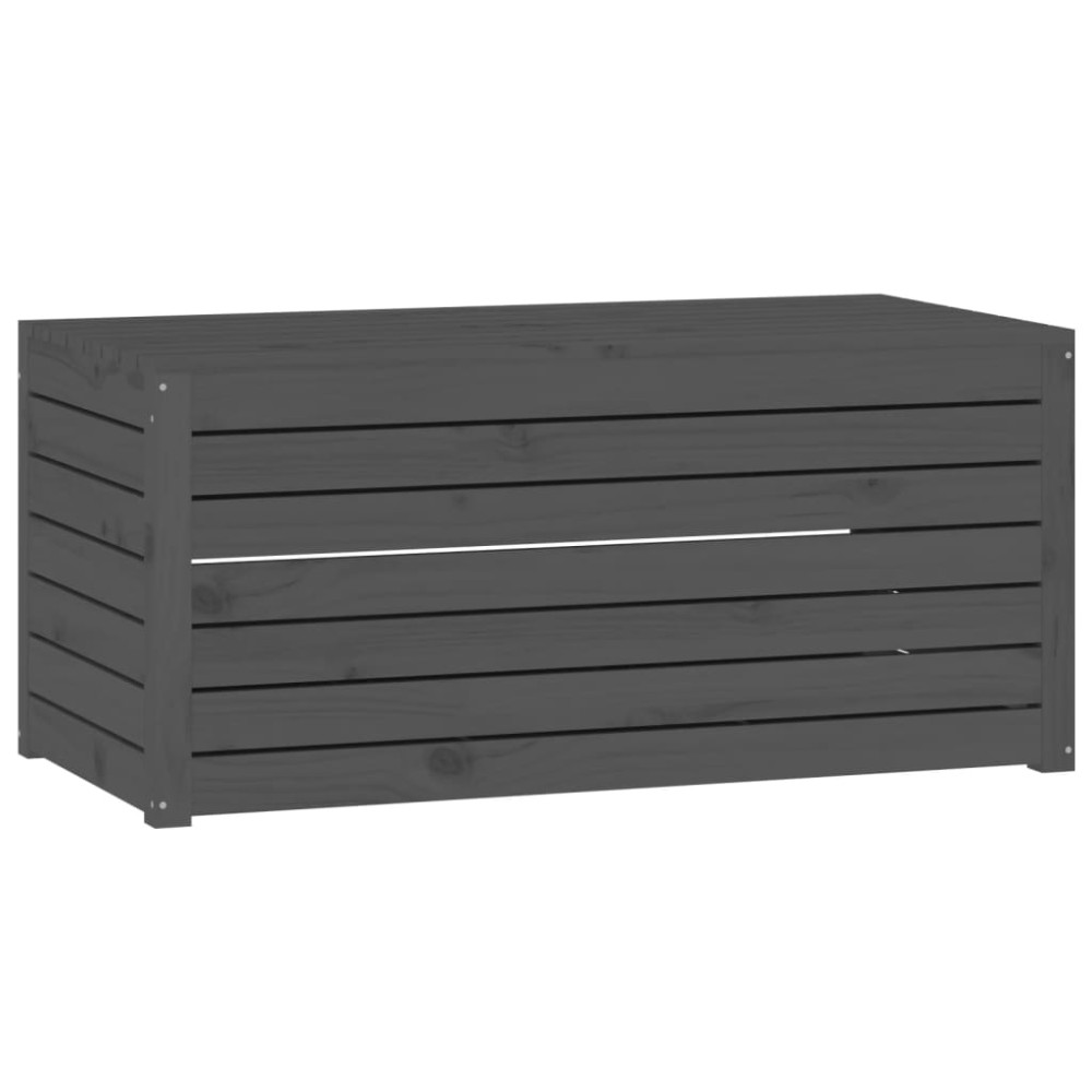 vidaXL Ladă depozitare grădină, gri, 101x50,5x46,5cm, lemn masiv pin
