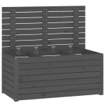 vidaXL Ladă depozitare grădină, gri, 101x50,5x46,5cm, lemn masiv pin vidaXL Ladă depozitare grădină, gri, 101x50,5x46,5cm, lemn masiv pin