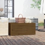 vidaXL Ladă depozitare grădină, maro, 101x50,5x46,5cm, lemn masiv pin vidaXL Ladă depozitare grădină, maro, 101x50,5x46,5cm, lemn masiv pin