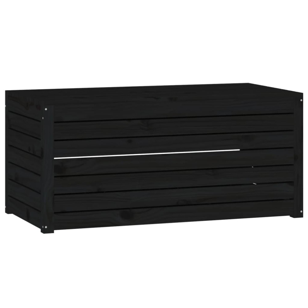 vidaXL Ladă depozitare grădină, negru, 101x50,5x46,5cm, lemn masiv pin