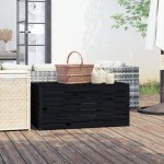 vidaXL Ladă depozitare grădină, negru, 101x50,5x46,5cm, lemn masiv pin vidaXL Ladă depozitare grădină, negru, 101x50,5x46,5cm, lemn masiv pin