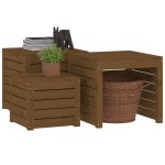 vidaXL Set mobilier de bar, 3 piese, maro miere, lemn masiv de pin vidaXL Set mobilier de bar, 3 piese, maro miere, lemn masiv de pin