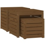 vidaXL Set mobilier de bar, 3 piese, maro miere, lemn masiv de pin vidaXL Set mobilier de bar, 3 piese, maro miere, lemn masiv de pin