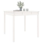 vidaXL Măsuță de grădină, alb, 82,5x82,5x76 cm, lemn masiv de pin