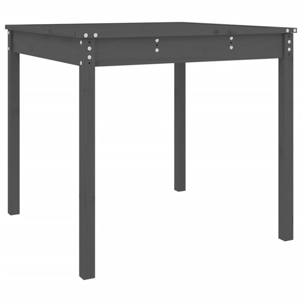 vidaXL Măsuță de grădină, gri, 82,5x82,5x76 cm, lemn masiv de pin
