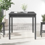 vidaXL Măsuță de grădină, gri, 82,5x82,5x76 cm, lemn masiv de pin