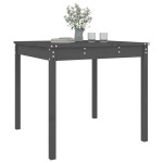 vidaXL Măsuță de grădină, gri, 82,5x82,5x76 cm, lemn masiv de pin