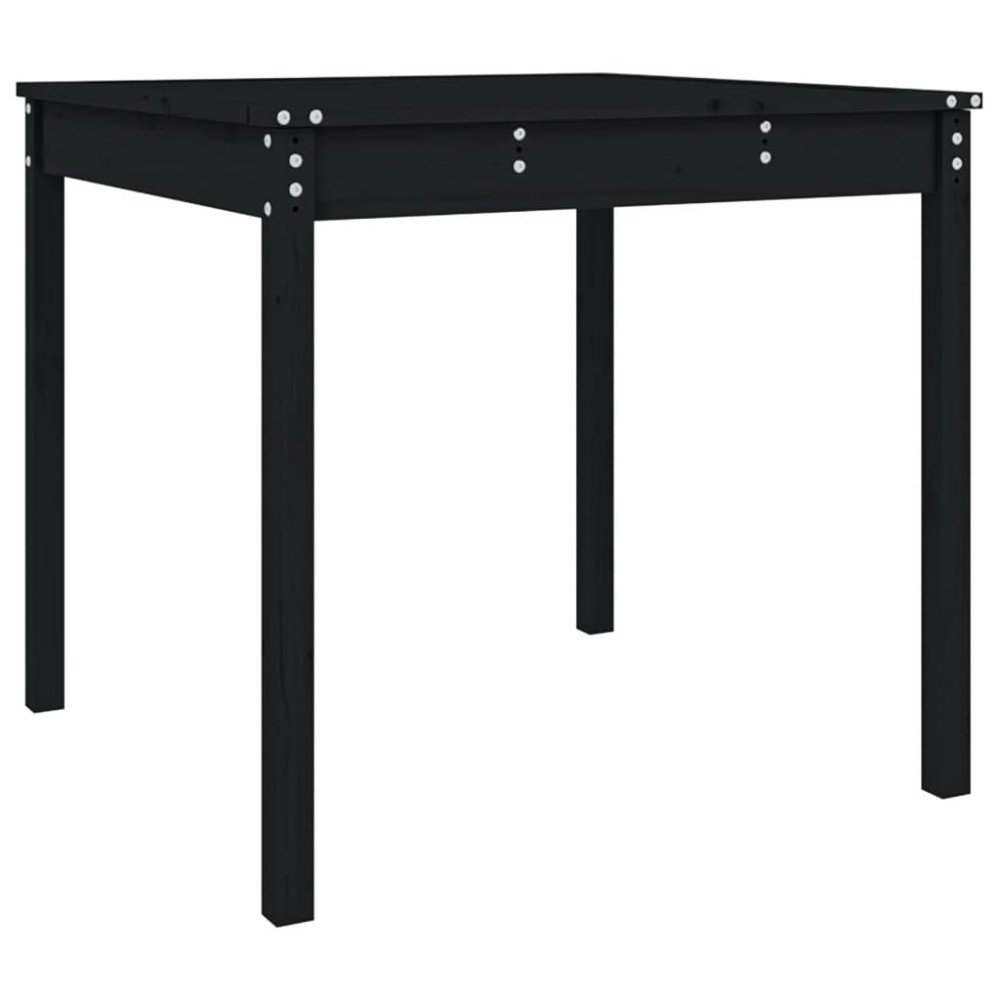 vidaXL Măsuță de grădină, negru, 82,5x82,5x76 cm, lemn masiv de pin