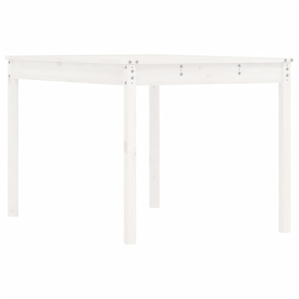 vidaXL Măsuță de grădină, alb, 121x82,5x76 cm, lemn masiv de pin