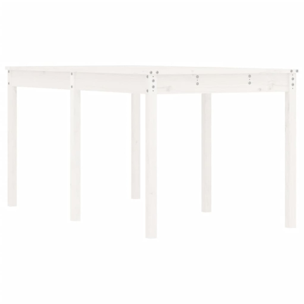 vidaXL Măsuță de grădină, alb, 159,5x82,5x76 cm, lemn masiv de pin