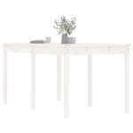 vidaXL Măsuță de grădină, alb, 159,5x82,5x76 cm, lemn masiv de pin
