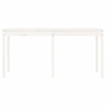 vidaXL Măsuță de grădină, alb, 159,5x82,5x76 cm, lemn masiv de pin