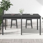 vidaXL Măsuță de grădină, gri, 159,5x82,5x76 cm, lemn masiv de pin