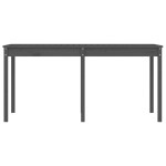 vidaXL Măsuță de grădină, gri, 159,5x82,5x76 cm, lemn masiv de pin