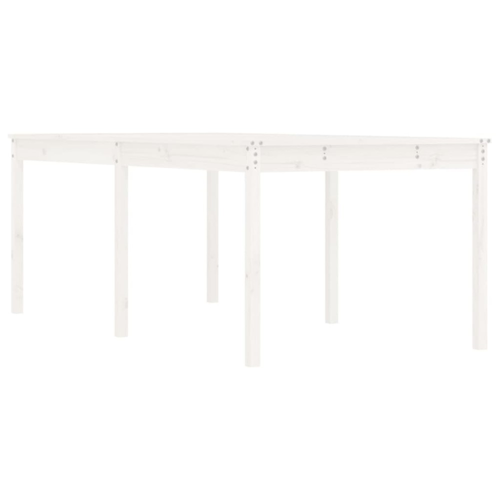 vidaXL Măsuță de grădină, alb, 203,5x100x76 cm, lemn masiv de pin
