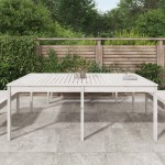 vidaXL Măsuță de grădină, alb, 203,5x100x76 cm, lemn masiv de pin vidaXL Măsuță de grădină, alb, 203,5x100x76 cm, lemn masiv de pin