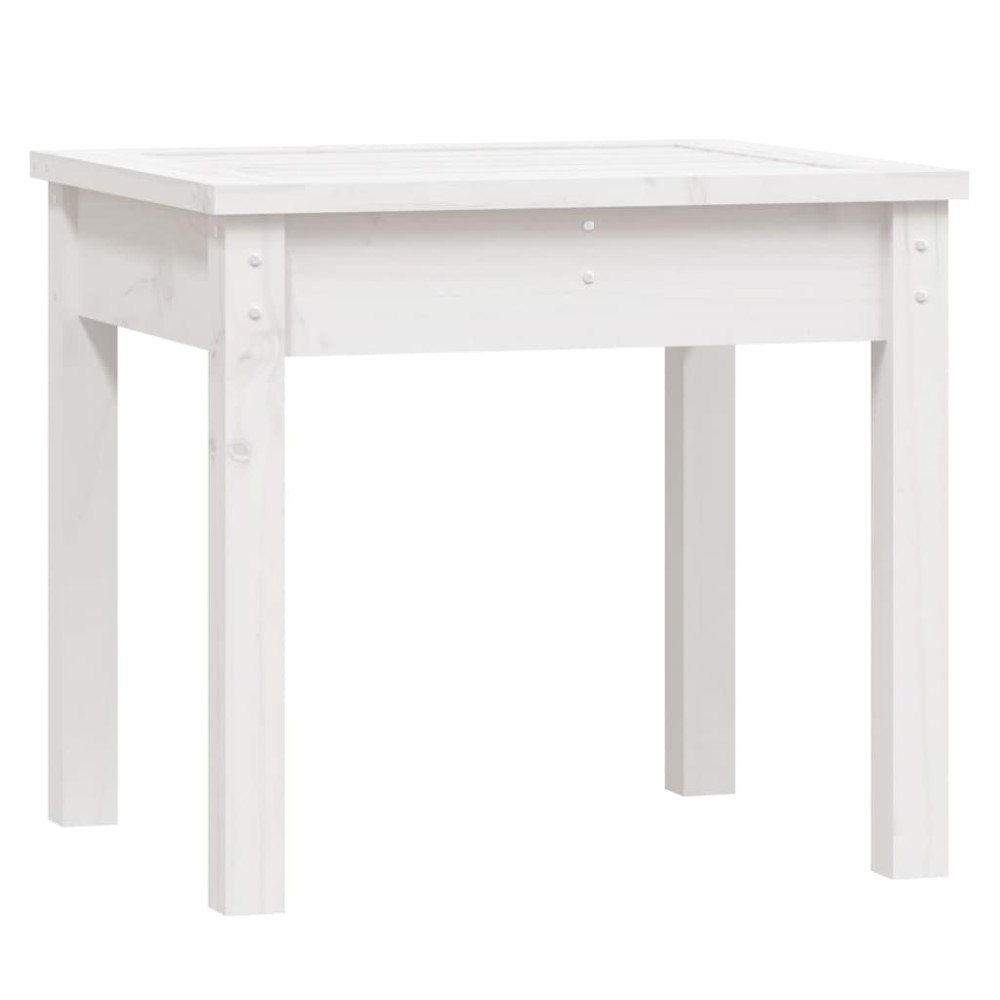 vidaXL Bancă de grădină, alb, 50x44x45 cm, lemn masiv de pin