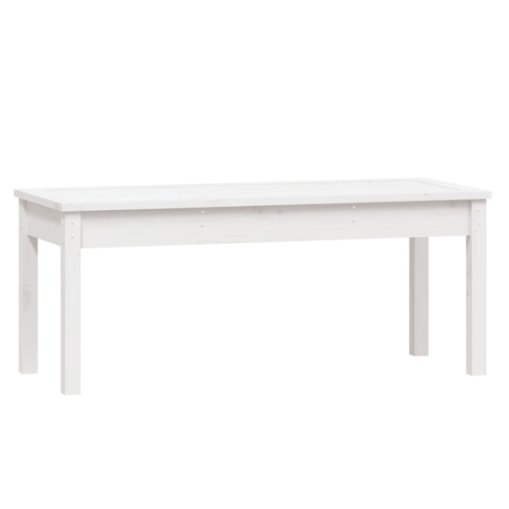 vidaXL Bancă de grădină, alb, 109x44x45 cm, lemn masiv de pin
