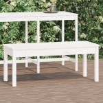 vidaXL Bancă de grădină, alb, 109x44x45 cm, lemn masiv de pin vidaXL Bancă de grădină, alb, 109x44x45 cm, lemn masiv de pin