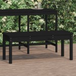 vidaXL Bancă de grădină, negru, 109x44x45 cm, lemn masiv de pin vidaXL Bancă de grădină, negru, 109x44x45 cm, lemn masiv de pin