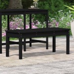 vidaXL Bancă de grădină, negru, 109x44x45 cm, lemn masiv de pin vidaXL Bancă de grădină, negru, 109x44x45 cm, lemn masiv de pin