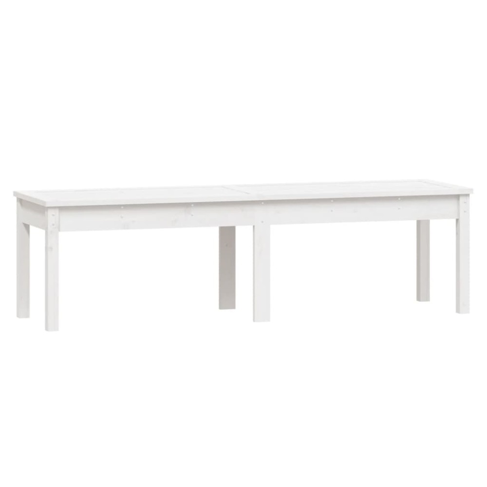 vidaXL Bancă grădină 2 locuri, alb, 159,5x44x45 cm, lemn masiv de pin