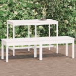 vidaXL Bancă grădină 2 locuri, alb, 159,5x44x45 cm, lemn masiv de pin vidaXL Bancă grădină 2 locuri, alb, 159,5x44x45 cm, lemn masiv de pin