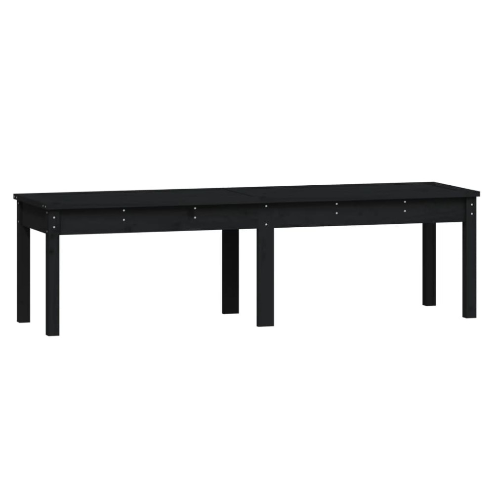 vidaXL Bancă grădină 2 locuri, negru, 159,5x44x45cm, lemn masiv de pin