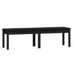 vidaXL Bancă grădină 2 locuri, negru, 159,5x44x45cm, lemn masiv de pin