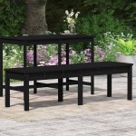 vidaXL Bancă grădină 2 locuri, negru, 159,5x44x45cm, lemn masiv de pin