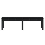 vidaXL Bancă grădină 2 locuri, negru, 159,5x44x45cm, lemn masiv de pin