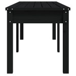 vidaXL Bancă grădină 2 locuri, negru, 159,5x44x45cm, lemn masiv de pin