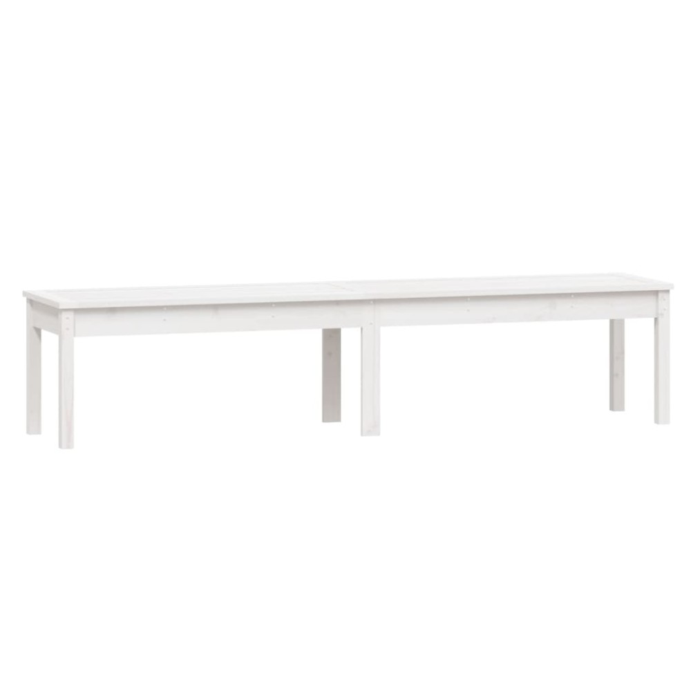 vidaXL Bancă grădină 2 locuri, alb, 203,5x44x45 cm, lemn masiv de pin
