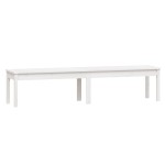 vidaXL Bancă grădină 2 locuri, alb, 203,5x44x45 cm, lemn masiv de pin