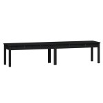 vidaXL Bancă grădină 2 locuri, negru, 203,5x44x45cm, lemn masiv de pin
