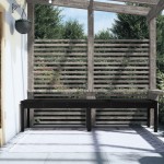 vidaXL Bancă grădină 2 locuri, negru, 203,5x44x45cm, lemn masiv de pin