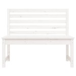 vidaXL Bancă de grădină, alb, 109 cm, lemn masiv de pin