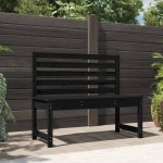 vidaXL Bancă de grădină, negru, 109 cm, lemn masiv de pin vidaXL Bancă de grădină, negru, 109 cm, lemn masiv de pin