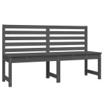 vidaXL Bancă de grădină, gri, 157,5 cm, lemn masiv de pin