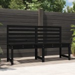 vidaXL Bancă de grădină, negru, 157,5 cm, lemn masiv de pin vidaXL Bancă de grădină, negru, 157,5 cm, lemn masiv de pin