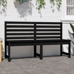vidaXL Bancă de grădină, negru, 157,5 cm, lemn masiv de pin vidaXL Bancă de grădină, negru, 157,5 cm, lemn masiv de pin