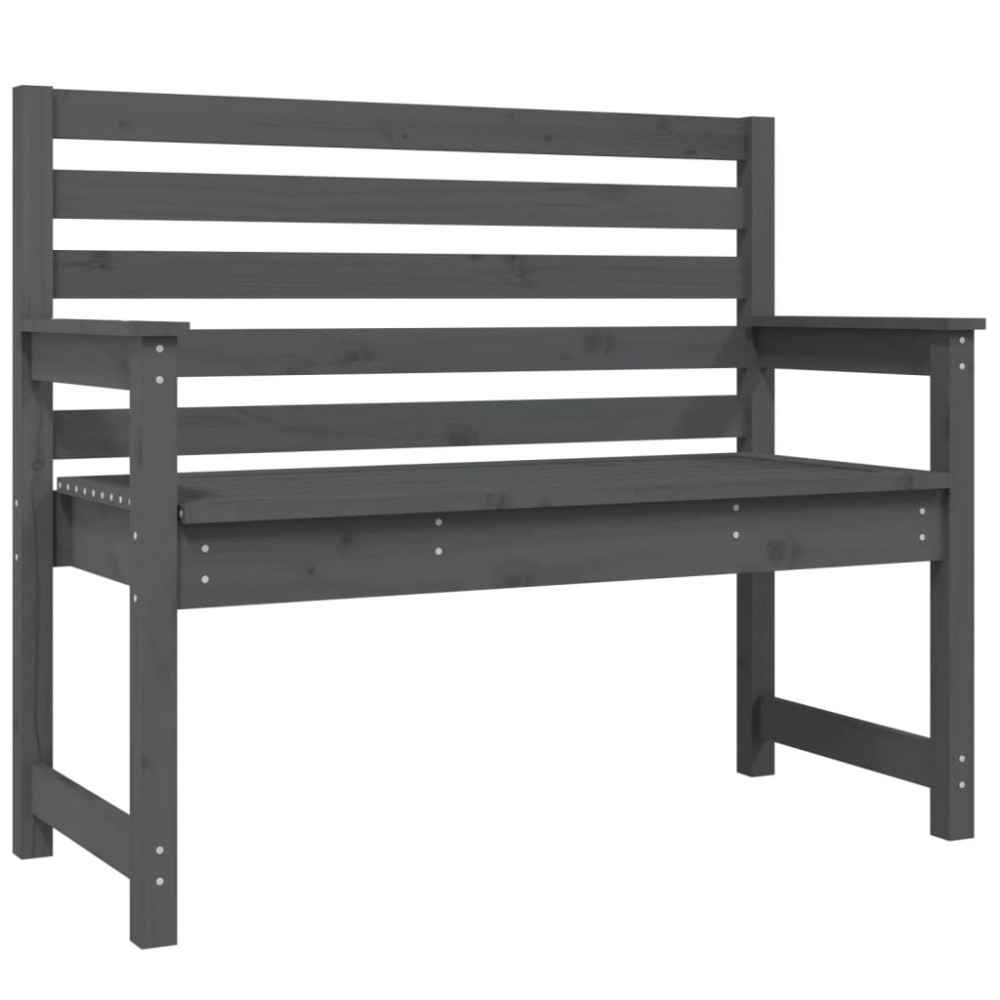 vidaXL Bancă de grădină, gri, 109x48x91,5 cm, lemn masiv de pin