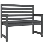 vidaXL Bancă de grădină, gri, 109x48x91,5 cm, lemn masiv de pin