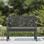 vidaXL Bancă de grădină, gri, 109x48x91,5 cm, lemn masiv de pin