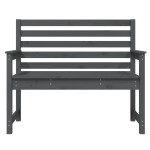 vidaXL Bancă de grădină, gri, 109x48x91,5 cm, lemn masiv de pin